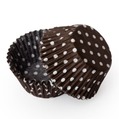 Dress My Cupcake Mini Brown Polka Dot Cupcake Liners