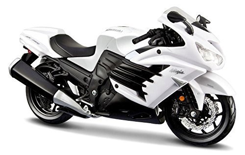 2012 kawasaki ninja zx-14r white motorcycle 1/12 by mai…