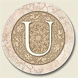 AutoCoaster ~ Monogram initial U ~ Tile Drink Coaster for car cupholder - cod...