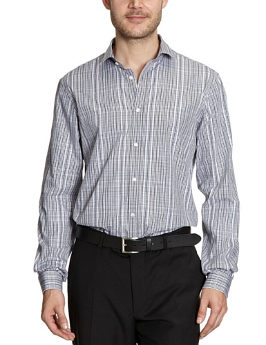 ESPRIT Collection Herren Hemd/ Business, kariert U33984, Gr. 37 (S), Grau (slate grey 020) Preisvergleich