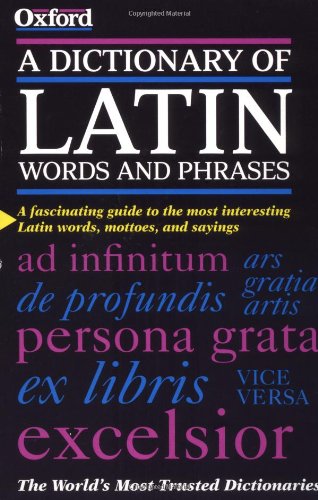 Cover image : A Dictionary of Latin Words and Phrases