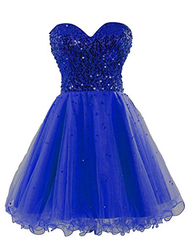 Favebridal Women's Short Petite Sequined Homecoming Prom Gown Dresses SD032