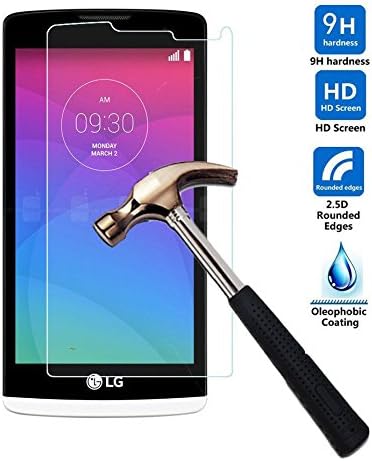 LG Leon LTE Screen Protector, Adela Shop Tempered Glass Screen Protector 0.33mm 9H 2.5D Rounded Edge 99.99% Clarity and Accuracy Ultra-clear Bubble-Free Anti-Scratch