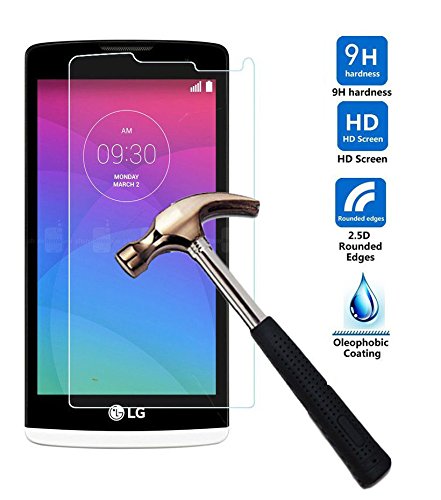 LG Leon LTE Screen Protector, Adela Shop Tempered Glass Screen Protector 0.33mm 9H 2.5D Rounded Edge 99.99% Clarity and Accuracy Ultra-clear Bubble-Free Anti-Scratch