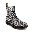 Dr Martens 8 EyeLet 1460 W Black Mini Tydee Flower Womens Leather Boots