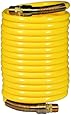 Amflo 6-25 Yellow 200 PSI Nylon Recoil Air Hose 3/8" x 25' With 3/8" MNPT Swivel End Fittings