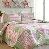 Nautica Twin Quilt Edgemont Pink Green White Cotton