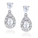 Sterling Silver Cubic Zirconia Pear-Shaped Drop Earrings by Cheline