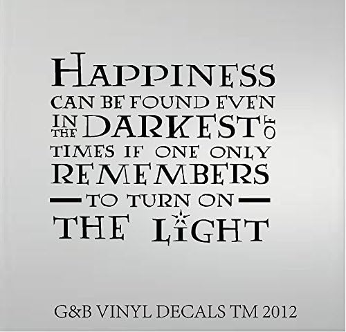 HARRY POTTER DUMBLEDORE HAPPINESS CAN BE FOUND TURN ON THE LIGHT VINYL WALL DECAL HOME DECOR QUOTE