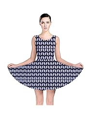 Metallic/Polyester/Spandex Stretchy Zig Zag Skater Dress 