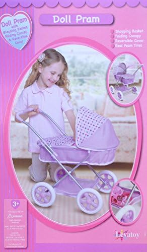 Doll Pram- Purple Dots