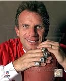 San Francisco 49ers Joe Montana 8x10 Color Photo w/Super Bowl Rings