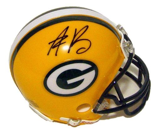 AARON RODGERS SIGNED AUTOGRAPHED GREEN BAY PACKERS MINI HELMET