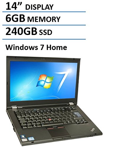 Lenovo Thinkpad T420 14-inch Bussiness laptop (Intel i5 2520M Dual-Core CPU, 6GB RAM, 240GB SSD, SD card reader, eSATA, VGA, WiFi, RJ45, DVDRW, Windows 7/10) (Certified Refurbished)