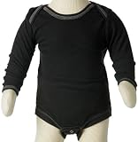 Bella Baby Long Sleeve Thermal One Piece Bodysuit. 103 - 12/18 Months - Black / Grey