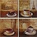 Küche & Haushalt : 4 x "KAFFEE" Wandbild auf Leinwand - je 25 x 25 cm - Kunstdruck auf Holz-Rahmen - Deko Bilder für Küche oder Restaurant - Motive: CAPPUCCINO - LATTE - MOCHA - ESPRESSO - PARIS - ROM - PISA