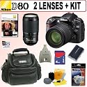 Nikon D80 10.2MP Digital SLR Camera with 18-55mm f/3.5-5.6G AF-S DX "VR" Nikkor Zoom Lens and 70-300mm f/4.5-5.6G ED-IF AF-S "VR" Zoom Nikkor Lens + 4GB Accessory Kit