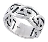 Gent's 3/8 (10 mm ) Sterling Silver Celtic Knot cut-out Band