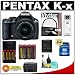 Pentax K-x Digital SLR Camera (Black) with 18-55mm Zoom Lens + 16GB SDHC Card + (8) AA Batteries & Charger + Filter + Accessory Kit