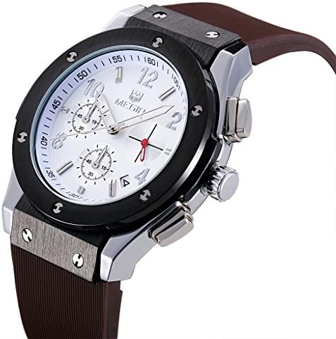 Huangtaii Men's Sport Watch with Brown Band White Dial #Dyl-16