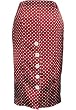 DangerousFX Jupe Petits Pois Satin Moulante Taille Haute Boutons D�taill�s Ressortants Tailles 36-46