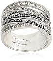 Sterling Silver 6 Row Marcasite & Crystal Ring