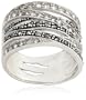 Sterling Silver 6 Row Marcasite and Crystal Ring
