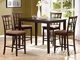 IMAGE OF 5pc Pack Espresso Finish Counter Height Table #AC 016848