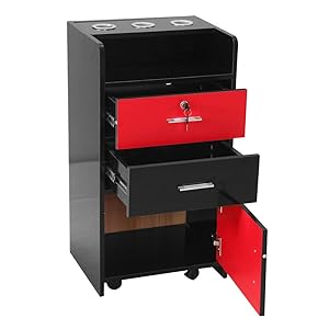 Ssline Locking Rolling Hair Salon Station With Dryer Holes Locking