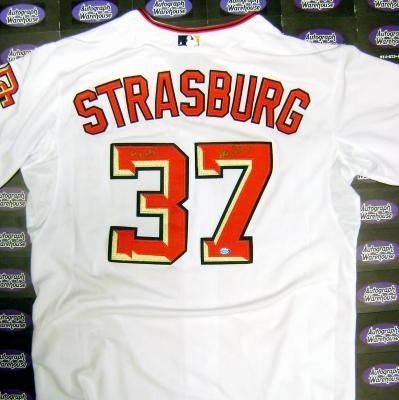 Stephen Strasburg Autographed/Hand Signed Baseball Jersey (Washington Nationals) Go Nats