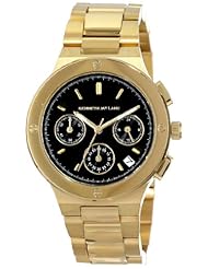 Kenneth Jay Lane Womens KJLANE-2104  Chronograph Black Dial Gold Ion-Plated Stainless Steel Watch