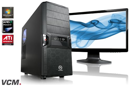VCM Genoo Desktop-PC (AMD Phenom II X4 945 3GHz, 4GB RAM, 1TB HDD, ATI HD5770, DVD, Vista Ultimate) mit 55,9 cm (22 Zoll) Monitor