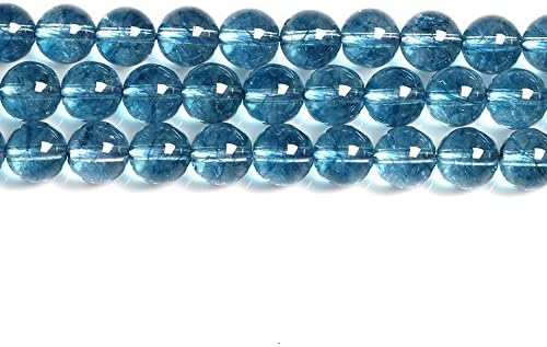 Frizzling Crystal Stone Beads Beautiful Tourmaline Loose Bead Wishing Beads for Bracelet Necklace Making Blue 8MM