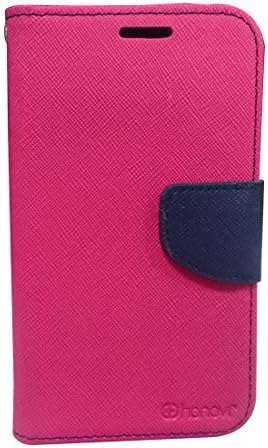Honovi(Tm) 2 card slot leather Folio Cell Phone Cases for Microsoft Lumia 532 (Hot pink)