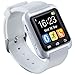 HopCentury Bluetooth Smart Watch Support Android Apk Notifier Android Cellphones with Sleep Monitor Pedometer Stopwatch Anti Lost Drink/Rest Reminder, Support iPhone with Partial Functions (White)