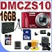 Panasonic Lumix DMC-ZS10 14.1 MP Digital Camera with 16x Wide Angle Optical Image Stabilized Zoom and Built-In GPS Function (Red) Accessory Saver 16GB Bundle