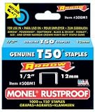 ARROW FASTENER 508M1 1000PK T50 1/2Staples (5 pack)