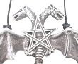 Big Moving Dragon Pewter Pendant Necklace