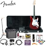 Fender Squier Affinity Special Metallic Red Strat Stop Dreaming, Start Playing Set with Upgrade Pack - Upgrade Pack Includes: Fender/ GO-DPS 12 Pack Pick Sampler (Part# DPS-FN-SAMPLER), Squier Strings, Fender String Winder, Ultra Stand, Fender Polishing Kit, Fender String Cleaner & MBT Hard Case