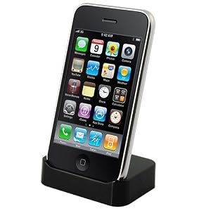 Apple iPhone 3G Black USB Hot Sync Cradle Twin Desktop Charger