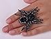 Angel Jewelry Women's Crystal Halloween Spider Stretch Rings Black Metal