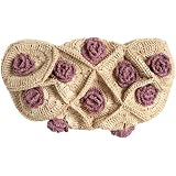 Mar Y Sol Claire Crochet Raffia Rosette Clutch