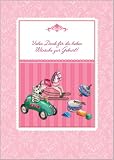 Im 5er Set: Danken Sie für die Glückwünsche zur Geburt Ihres Mädchen mit dieser süßen Spielzeug Karte