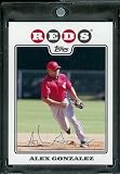 2008 Topps # 509 Alex Gonzalez - Cincinnati Reds - MLB Baseball Trading Card in a Protective Screw Down Display Case