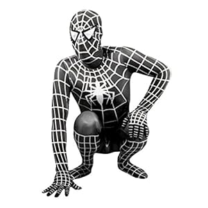 Green Man Factory Adult Spiderman Costume - Large, Black
