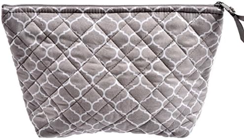Quilted Koala Women's Large Makeup Travel and Toiletry Bag Happy Basics Grey Wire