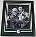 Red Auerbach and Bob Cousy Dual Autographed B+W 16x20 Boston Celtics Photo ~ Custom Framed with team medallion