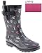 Capelli New York Pop Owls Printed Ladies Short Rubber Rain Boot