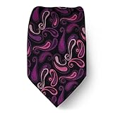XL-1301 - Black - Fushia - Pink - Extra - Long Silk Necktie