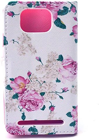 Einzige Slim Fit Leather Case Cover with Stand & Card Slots for BLU Vivo 4.3 D910a(Big Herbaceous Peony) with Free Universal Screen-stylus